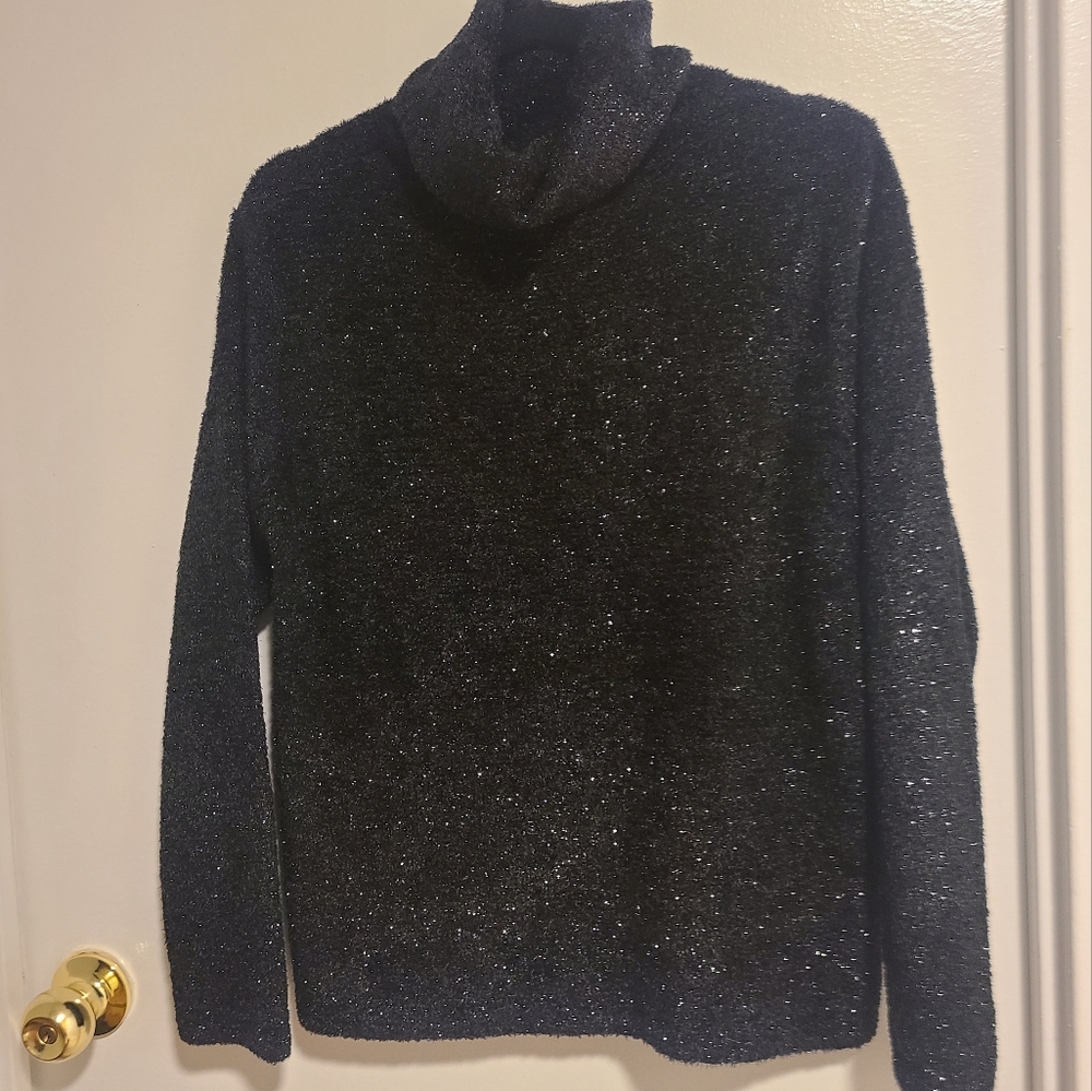 Graffiti Black Turtleneck Sweater